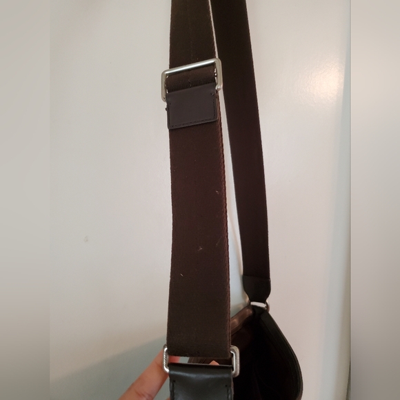 COACH Shoulder/Messenger Bag Dark Brown Suede Leather Women - Picture 8 of 10